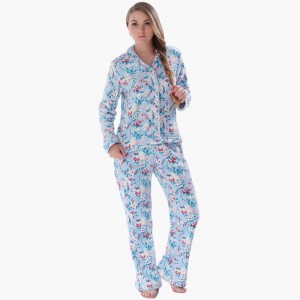 Femei Set de pijamale din coral din imprimeu din coral
