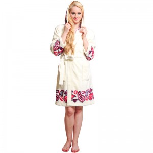 Femei Poziție Robe imprimate Flanșă Fleece Pijama Femei Pijama cu glugă
