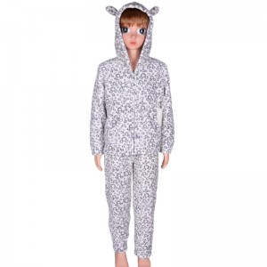 Set de pijamale din broderie din coral copii pentru copii