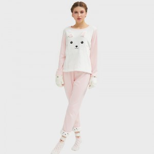 Femei Set de pijamale pisica Flannel Fleece Set de pijamale pentru animale