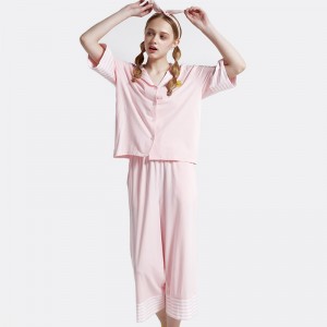 Femei Set de pijamale din bumbac cu dungi din bumbac cu spandex